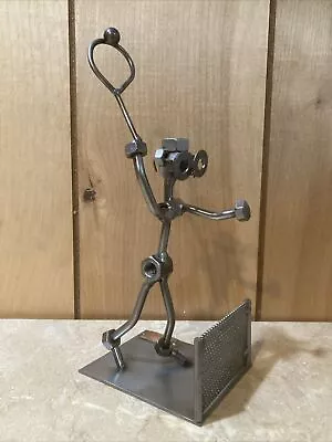 Vintage Hinz & Kunst Original Metal Sculpture Nuts & Bolts-TENNIS PLAYER • $25