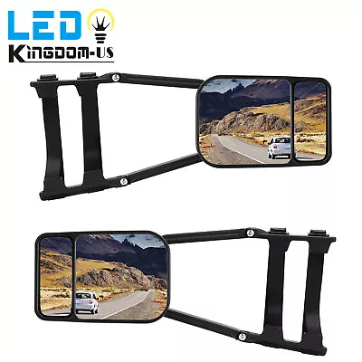 Clip-On Tow Mirrors Extension Trailer Safe Hauling 360 Degree Adjustable Strap • $35.90