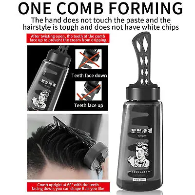 2 In 1 Hair Wax Gel With Comb Long Lasting Men'S Hair Styling Gel Tool Hair Wax • $19.69