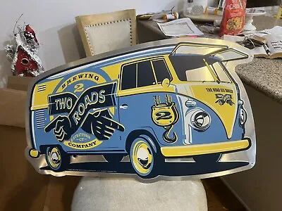 Two Roads Brewing Volkswagen VW Bus Metal BEER SIGN Tin Tacker  29 X18  NEW • $55