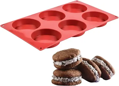 Silicone Muffin Top Pan - Whoopie Pie Pan 3 Round Silicone Baking Mold • $8.99