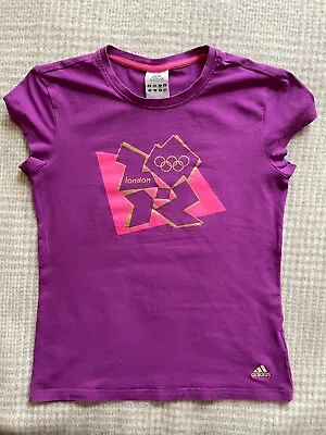 Official ADIDAS London 2012 Olympics Womens Purple T Shirt Size 14/E40 • £14.99