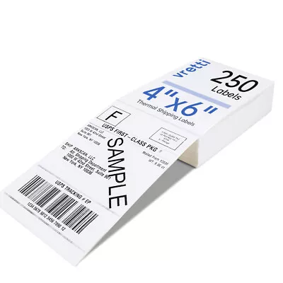 VRETTI 4x6 FanFold Self Adhesive Thermal Shipping Labels Zebra 2844 ZP450 Eltron • $20.88