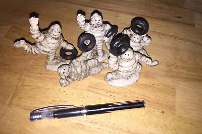 Michelin Tire Men 5 Piece SET Cast Iron Goodyear Collector Paperweight Patina • $69.69