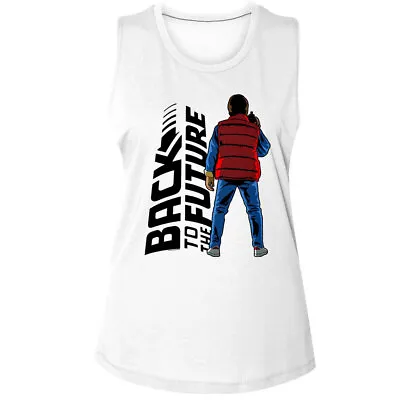 Back To The Future Marty McFly's Back Women's Tank Michael J Fox Red Vest Time • $26.50