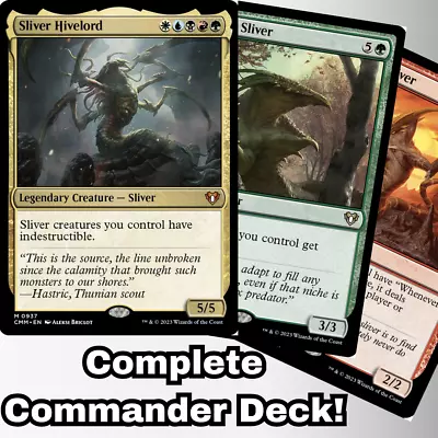 MTG Commander EDH Sliver Hivelord 100 Cards Custom Deck 5 Color Slivers Tribal • $78.83