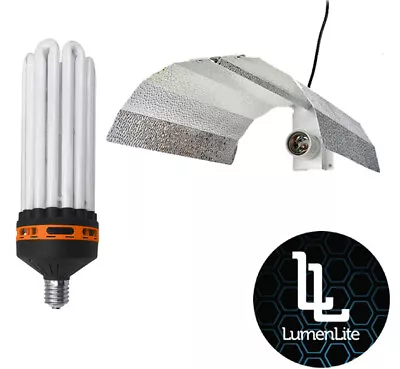 £49.35 • Buy LumenLite CFL 450W Dual Bulb CFL Euro Shade Reflector Grow Light Kit Hydroponics