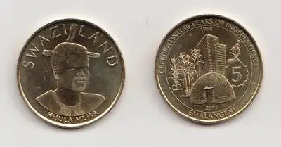 $4.99 • Buy New: Swaziland E5 Commemorative Coin To Mark 50/50 Anniversary 2018 Mint