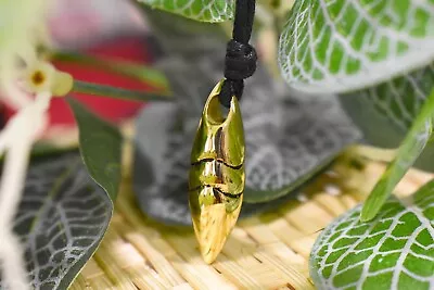 Butterfly Cocoon Chrysalis Gold Brass Necklace Pendant Jewelry • $11.99