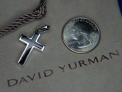 4.8 Grams 32MM David Yurman Sterling Silver 925 Black Onyx Cross Pendant $350 • $190