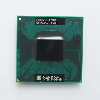 Intel Core 2 Duo Mobile T7600 2.33 GHz 4M 667 Dual-Core Processor Socket M SL9SD • £23.99