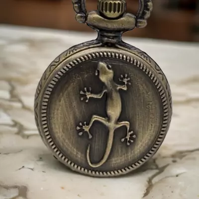 Lizard Pocket Watch NEW Necklace Chameleon Gecko Iguana Gift Lover • $15.95