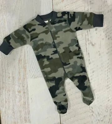 Baby Boys Sz 0-3 Months Allinone Zippy Fleece Camouflage Print • $7.90
