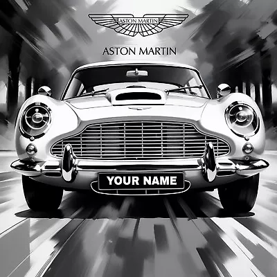 Customise Registration Aston Martin DB5 James Bond 007 Wall Art Picture Print  • £15.99