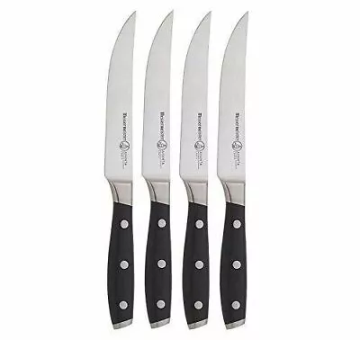 Messermeister Avanta 4 Piece Fine-Edge Steak Knife Set - Black Handle • $69.95