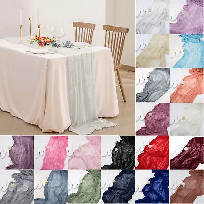 TtS 90x400cm Cheesecloth Table Runner Setting Sage Cheesecloth Wedding Party • £8.99