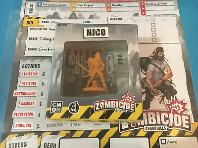 Zombicide 2nd Edition. Nico KS Character Box Role Play Card Still Sealed. • $29.99
