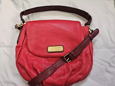 Marc By Marc Jacobs Classic Q Lil Ukita Bag Red Pebble Leather Golden Hardware • $179.99