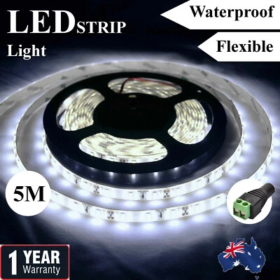 $15.99 • Buy Cool White Waterproof 12V 5M 5630 SMD 300 Leds LED Strip Lights Car Boat Caravan
