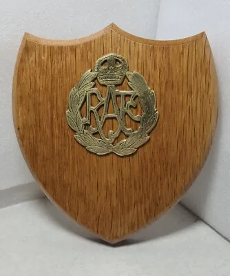 Militaria Royal Air Force Raf Brass Handmade Oak Wall Plaque Shield Badge • £59.99