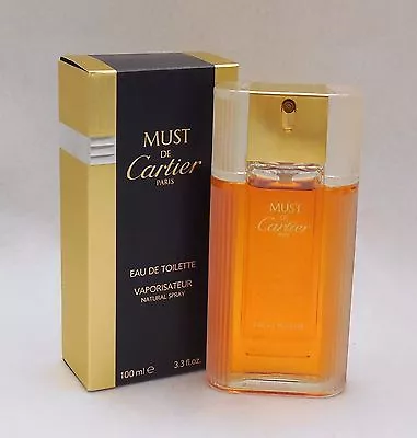 Must De Cartier Eau De Toilette Spray 100 Ml / 3.3 Oz. Vintage (d) • $299.50