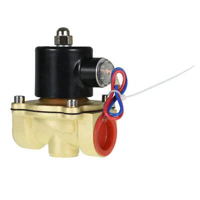 110V 120V Volt AC Electric Solenoid Valve Brass Water Air Gas NC 1  NPT • $21.65