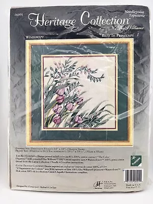 Needlepoint Kit 14 X 14” Heritage Collection Elsa Williams Windswept Pink Tulips • $19.95