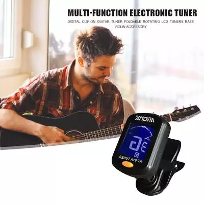 Rotating Clip-on Bass Guitar Violin Ukulele Tuners Foldable LCD Display Tuner • $13.69