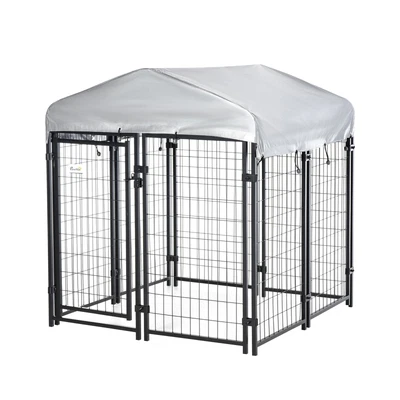 £114.99 • Buy PawHut Outdoor Dog Kennel, Metal Dog Run With Canopy, 120 X 120 X 138cm