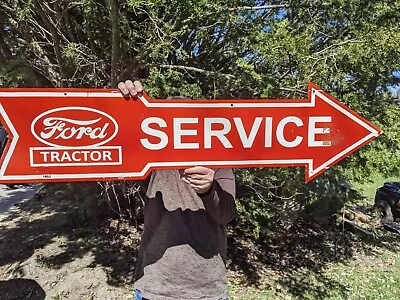 Large Vintage Ford Tractor Service Arrow Double-sided Porcelain Sign 48  X 11  • $635.99