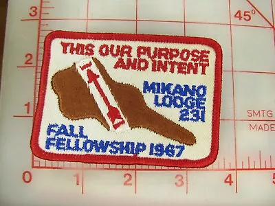 OA Lodge 231 MIKANO Collectible EX1967 Fall Fellowship Patch (o11) • $5.99