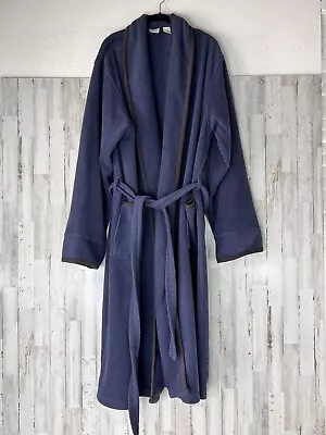 VTG LL Bean Green Blue 100% Polyester Bath Robe Tie Belt Men's Size XL-Tall • $48.88