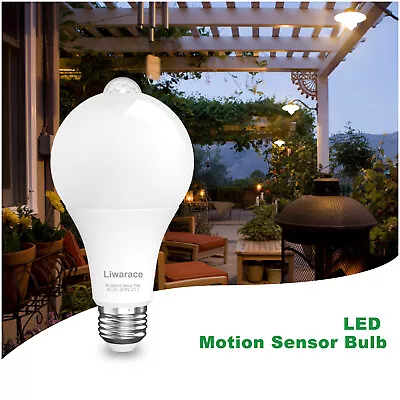 Motion Sensor Light Bulb Motion Activated LED Dusk To Dawn 15W Indoor/Outdoor US • $10.59