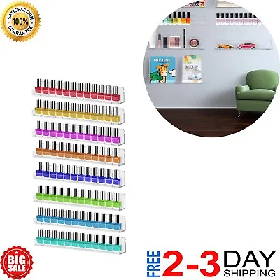 Cerpourt 8 Pack Nail Polish Rack Wall Mounted ShelfClear Acrylic Organizer Nail • $26.99