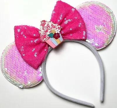 Birthday Minnie Ears Pink Mickey Mouse Ears Any Age Birthday Mickey HANDMADE • $11.99