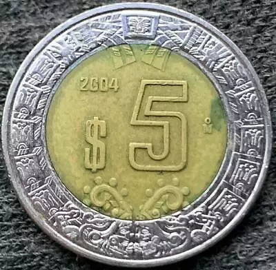 2004 Mexico 5 Peso Coin XF AU    Bi Metallic     #BX73 • $7.20