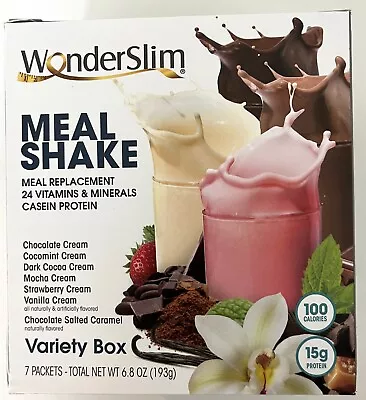 Wonderslim Meal Replacement Shake Variety Box 7 Packets 24 Vitamins & Minerals • $15.50