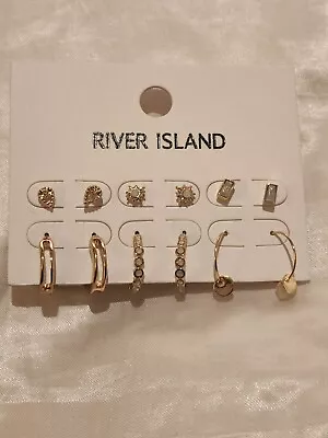 £11.99 • Buy River Island Jewellery Set Half Stud Half Hoops, Unique Design Bundle