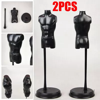 2PC 1/6 Mini Male Torso Body Form Doll Mannequin Garment Display Rack Bust Model • $14.49