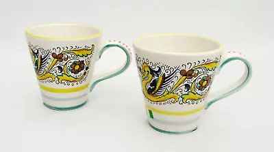 (2) Deruta Ceramiche Raffaellesco Dragon Design Mugs - Made In Italy - Brand New • $80