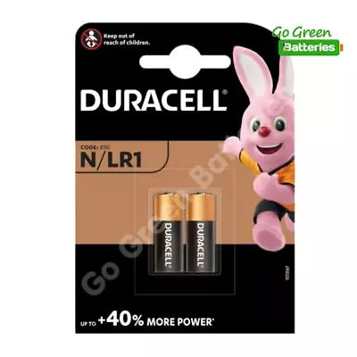 2x Duracell MN9100 LR1 1.5V Alkaline Batteries 910A E90 N KN AM5 Security Remote • £3.69