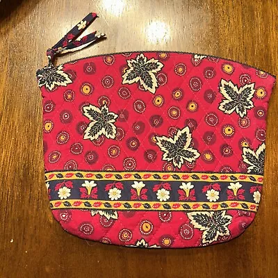 Vintage Vera Bradley Red Leaf Retired Quilted Cosmetic Bag  New • $11.95