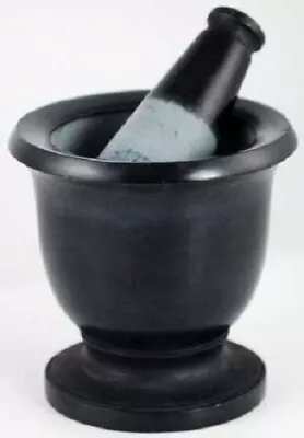 M & P Black Soapstone Mortar & Pestle Herbs Wiccan Pagan Kitchen Witch LM335 • $20