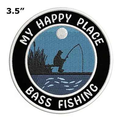 LARGE MOUTH BASS PATCH Embroidered Iron-on FISHING FISH Largemouth NOVELTY GIFT • $4.70