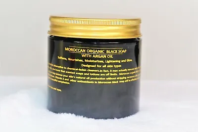 Moroccan Natural Black Soap For Skin Rejuvenation Skin Lightening & Cleansing.  • $21