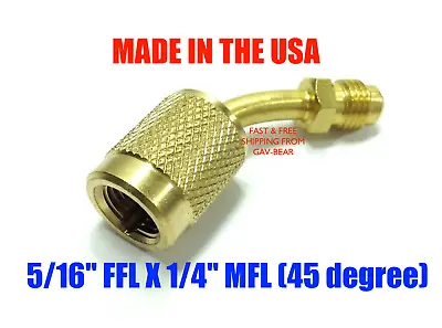 5/16  Adapter Anti-Blowback 45 Degree Low Loss Hose Fitting HVAC 410 MADE IN USA • $40
