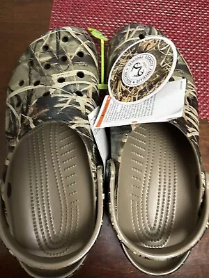 Crocs Unisex Adults Classic Realtree Clog | Camo Shoes Khaki 12 Women/10 Men • $30