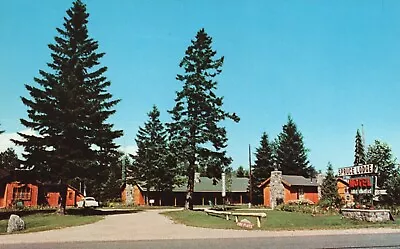 Postcard MI Mackinaw City Michigan Spruce Lodge 1961 Chrome Vintage PC H1463 • $2