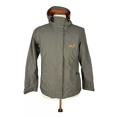 Jack Wolfskin Women’s Green Texapore Hooded Jacket Coat Size UK 12 Logo Pockets • £35