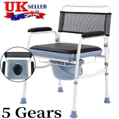 Portable Toilet Commode Chair Shower Chair Wheelchair Mobility Disability Aid UK • £43.89